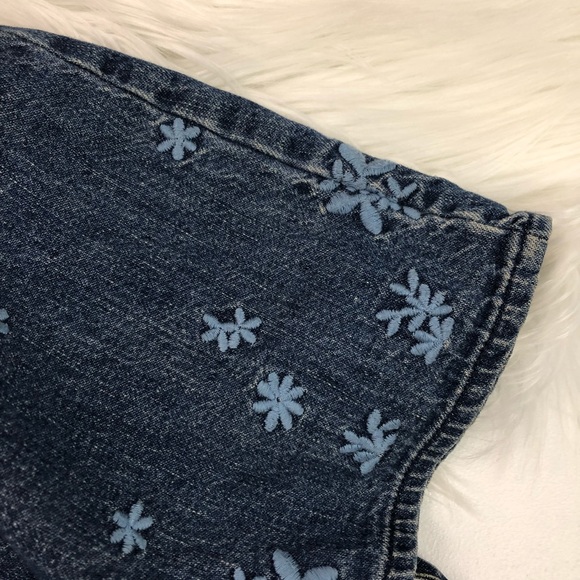 [J. Crew] Mini Denim Embroidered Jean Dress Tunic - Picture 7 of 7